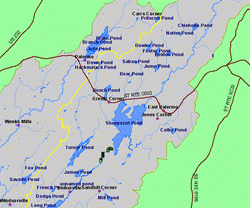 Upper Sheepscot River redd distribution map.
